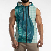 Polynesian Tribal Pattern Patchwork Picturesque Sleeveless Zip Hoodie Oceanic LT7 - Polynesian Pride