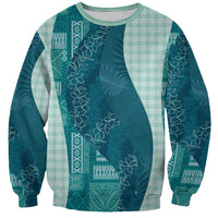 Polynesian Tribal Pattern Patchwork Picturesque Sweatshirt Oceanic LT7 Unisex Blue - Polynesian Pride