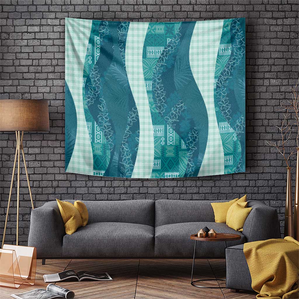 Polynesian Tribal Pattern Patchwork Picturesque Tapestry Oceanic LT7 Blue - Polynesian Pride