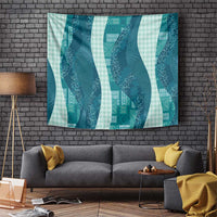 Polynesian Tribal Pattern Patchwork Picturesque Tapestry Oceanic LT7 Blue - Polynesian Pride
