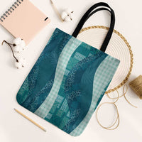 Polynesian Tribal Pattern Patchwork Picturesque Tote Bag Oceanic LT7 Black Strap One Size Blue - Polynesian Pride