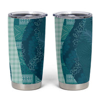Polynesian Tribal Pattern Patchwork Picturesque Tumbler Cup Oceanic LT7 Blue - Polynesian Pride