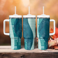 Polynesian Tribal Pattern Patchwork Picturesque Tumbler With Handle Oceanic LT7 - Polynesian Pride