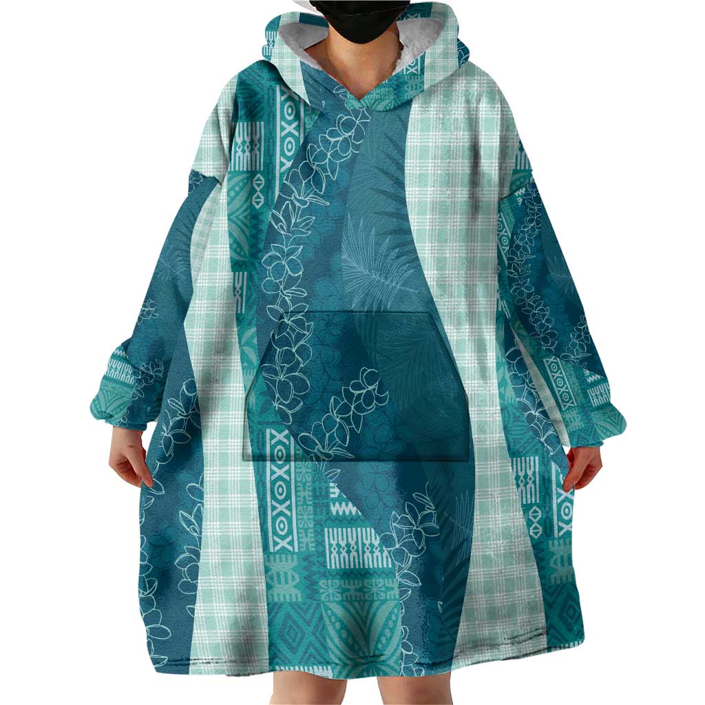 Polynesian Tribal Pattern Patchwork Picturesque Wearable Blanket Hoodie Oceanic LT7 - Polynesian Pride