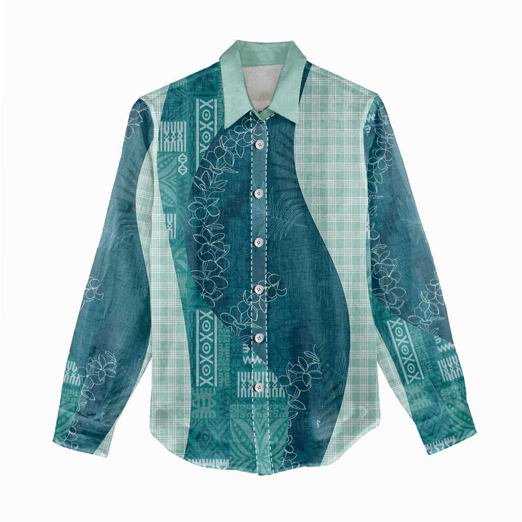 Polynesian Tribal Pattern Patchwork Picturesque Women Casual Shirt Oceanic LT7 - Polynesian Pride