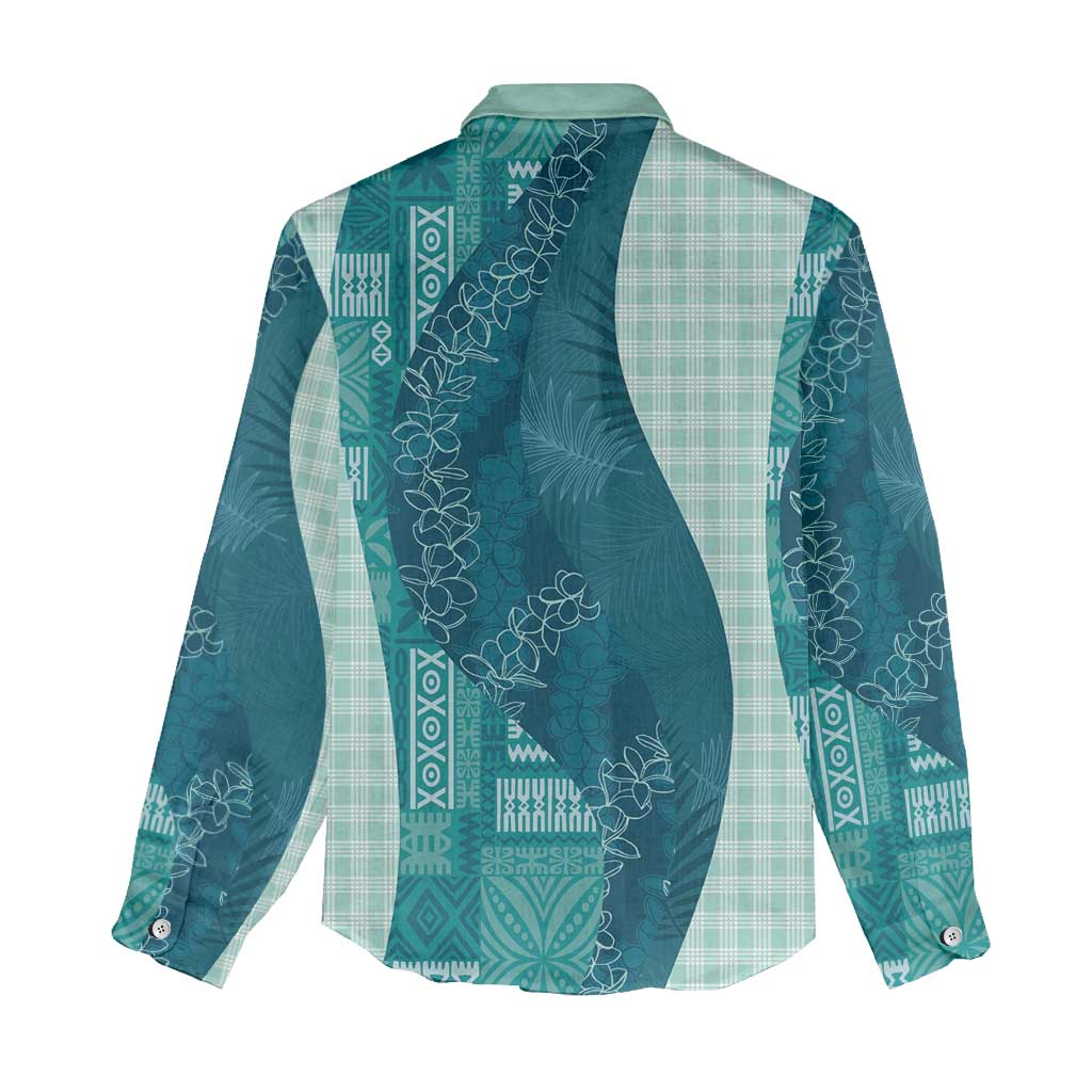 Polynesian Tribal Pattern Patchwork Picturesque Women Casual Shirt Oceanic LT7 - Polynesian Pride