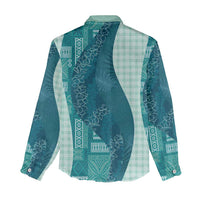 Polynesian Tribal Pattern Patchwork Picturesque Women Casual Shirt Oceanic LT7 - Polynesian Pride
