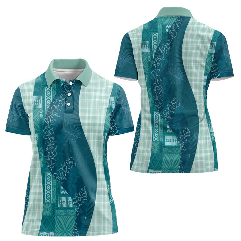 Polynesian Tribal Pattern Patchwork Picturesque Women Polo Shirt Oceanic LT7 - Polynesian Pride