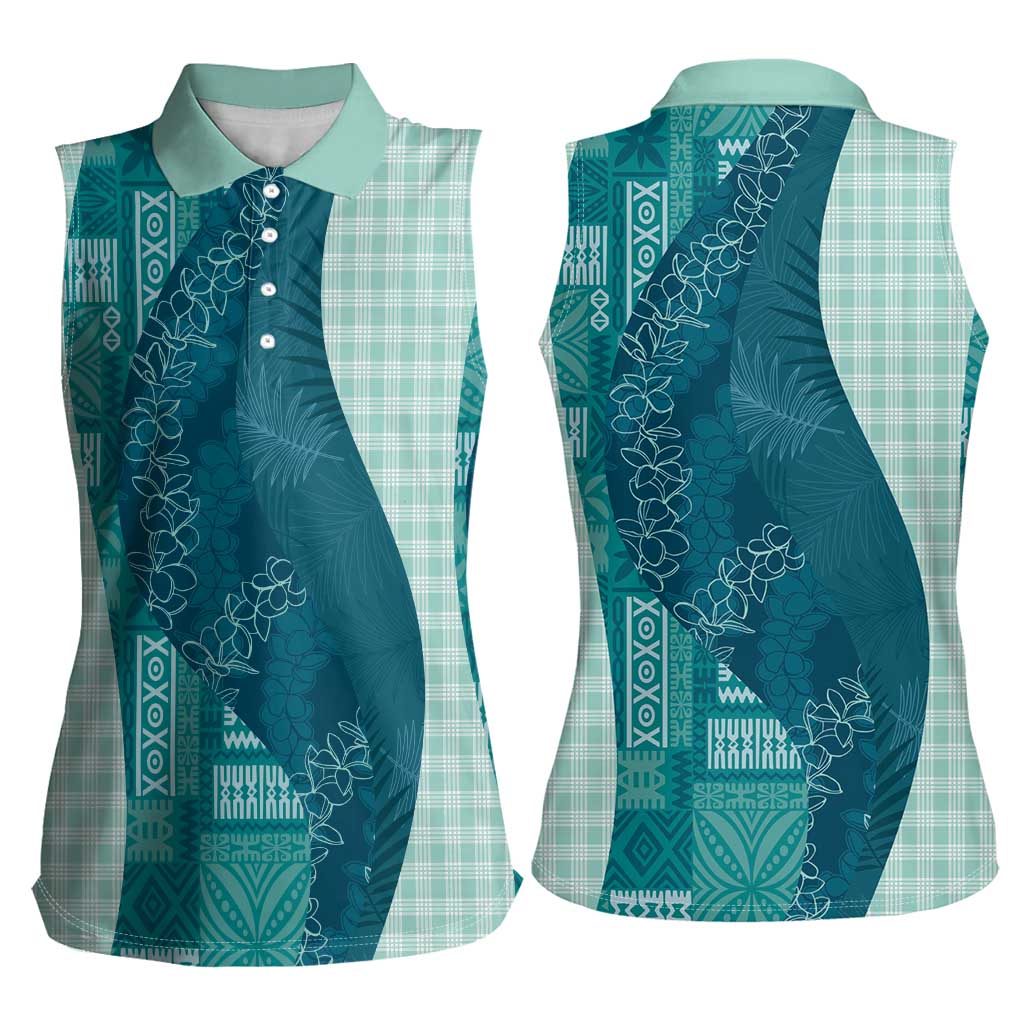 Polynesian Tribal Pattern Patchwork Picturesque Women Sleeveless Polo Shirt Oceanic