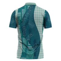 Polynesian Tribal Pattern Patchwork Picturesque Zipper Polo Shirt Oceanic LT7 - Polynesian Pride