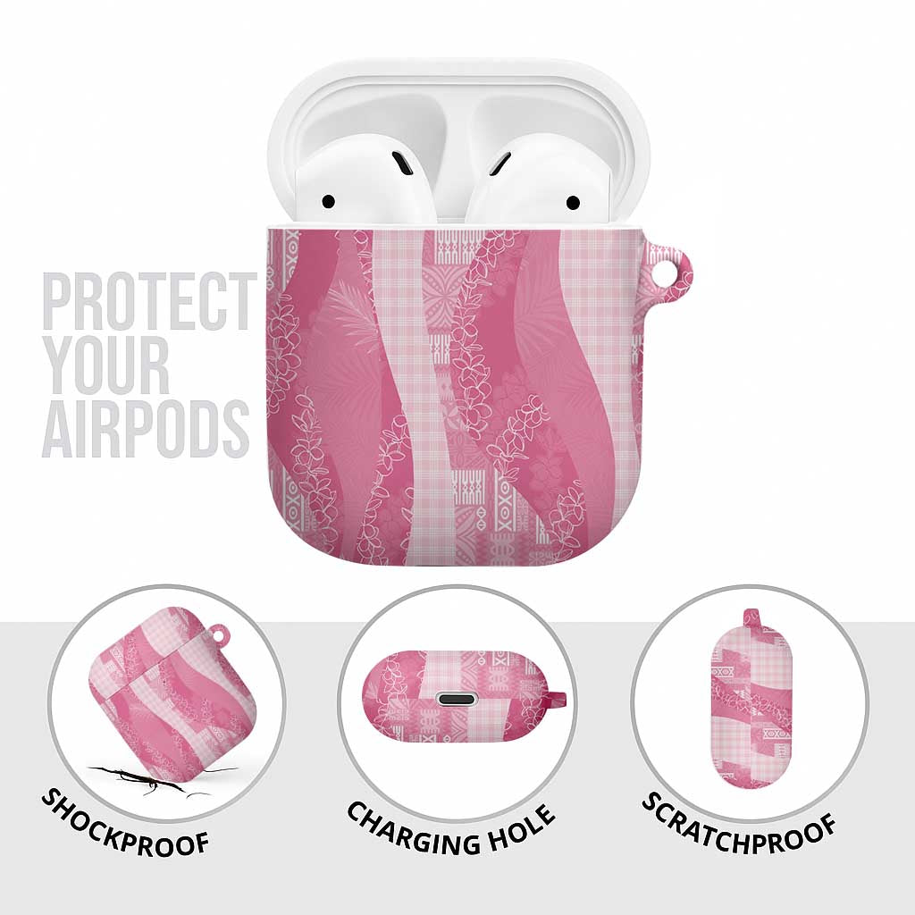 Polynesian Tribal Pattern Patchwork Picturesque AirPods Case Rose Pink LT7 - Polynesian Pride