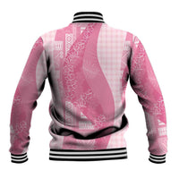 Polynesian Tribal Pattern Patchwork Picturesque Baseball Jacket Rose Pink LT7 - Polynesian Pride
