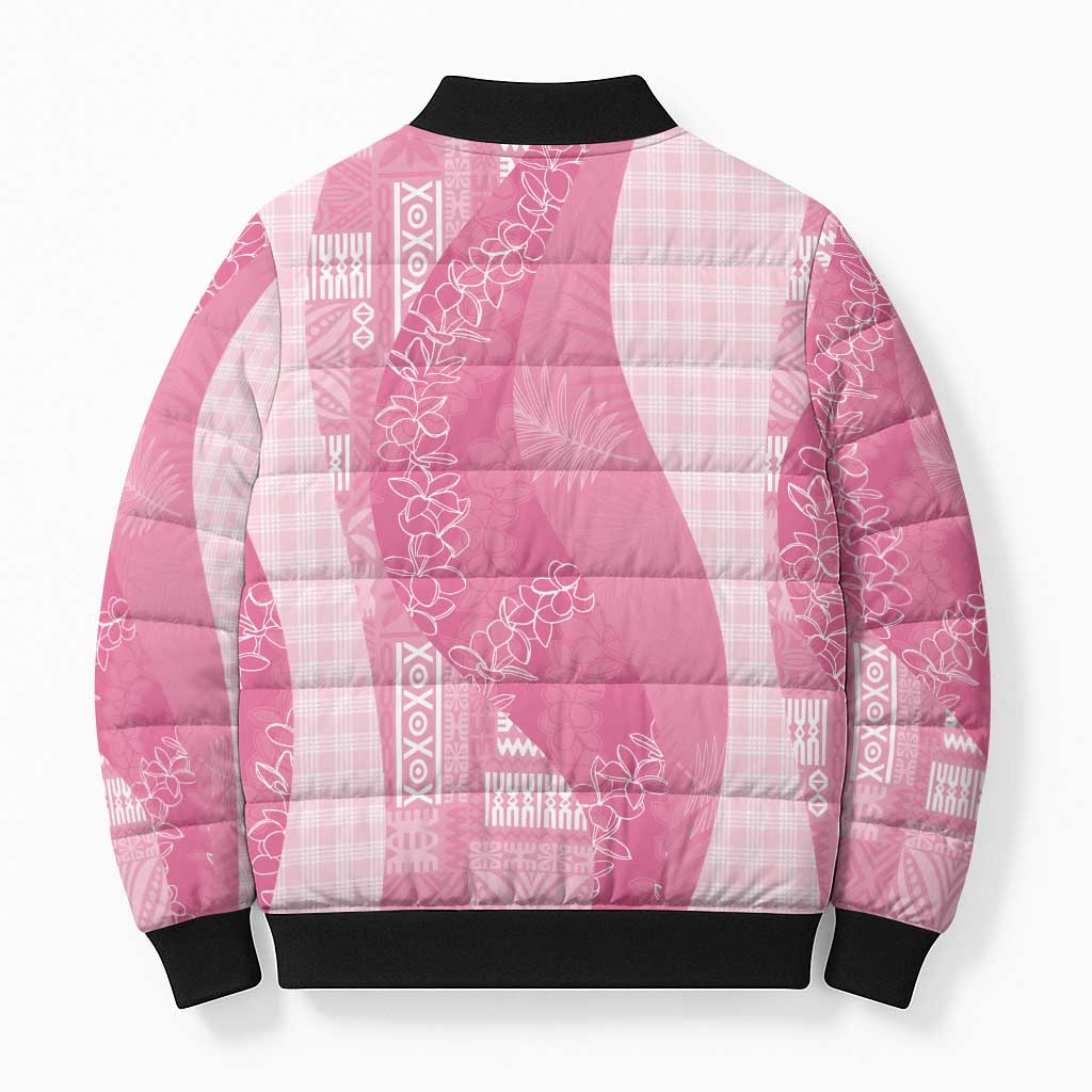 Polynesian Tribal Pattern Patchwork Picturesque Bomber Puffer Jacket Rose Pink LT7 - Polynesian Pride