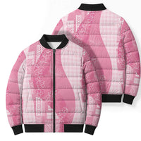 Polynesian Tribal Pattern Patchwork Picturesque Bomber Puffer Jacket Rose Pink LT7 - Polynesian Pride