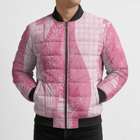 Polynesian Tribal Pattern Patchwork Picturesque Bomber Puffer Jacket Rose Pink LT7 - Polynesian Pride