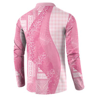 Polynesian Tribal Pattern Patchwork Picturesque Button Sweatshirt Rose Pink LT7 - Polynesian Pride