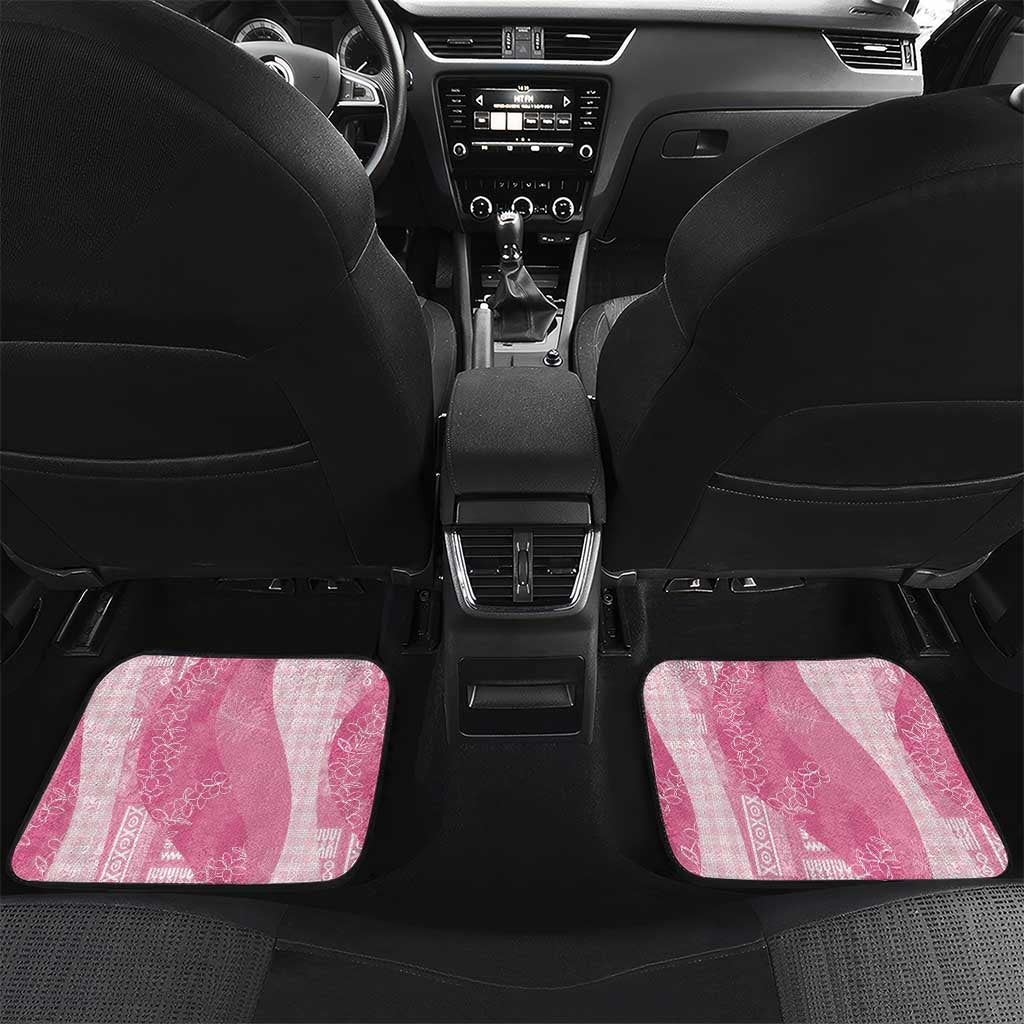 Polynesian Tribal Pattern Patchwork Picturesque Car Mats Rose Pink LT7 Set 2pcs - Back Rose Pink - Polynesian Pride
