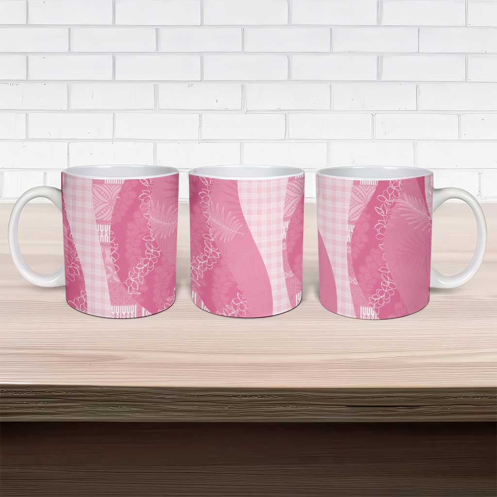 Polynesian Tribal Pattern Patchwork Picturesque Ceramic Mug Rose Pink LT7 - Polynesian Pride