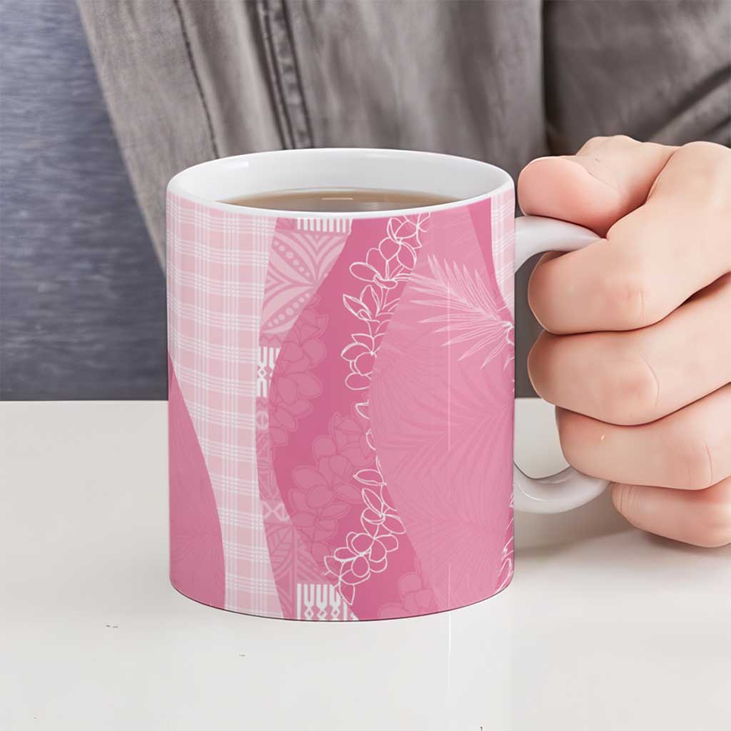 Polynesian Tribal Pattern Patchwork Picturesque Ceramic Mug Rose Pink LT7 - Polynesian Pride