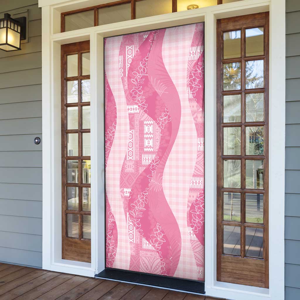 Polynesian Tribal Pattern Patchwork Picturesque Door Cover Rose Pink LT7 - Polynesian Pride