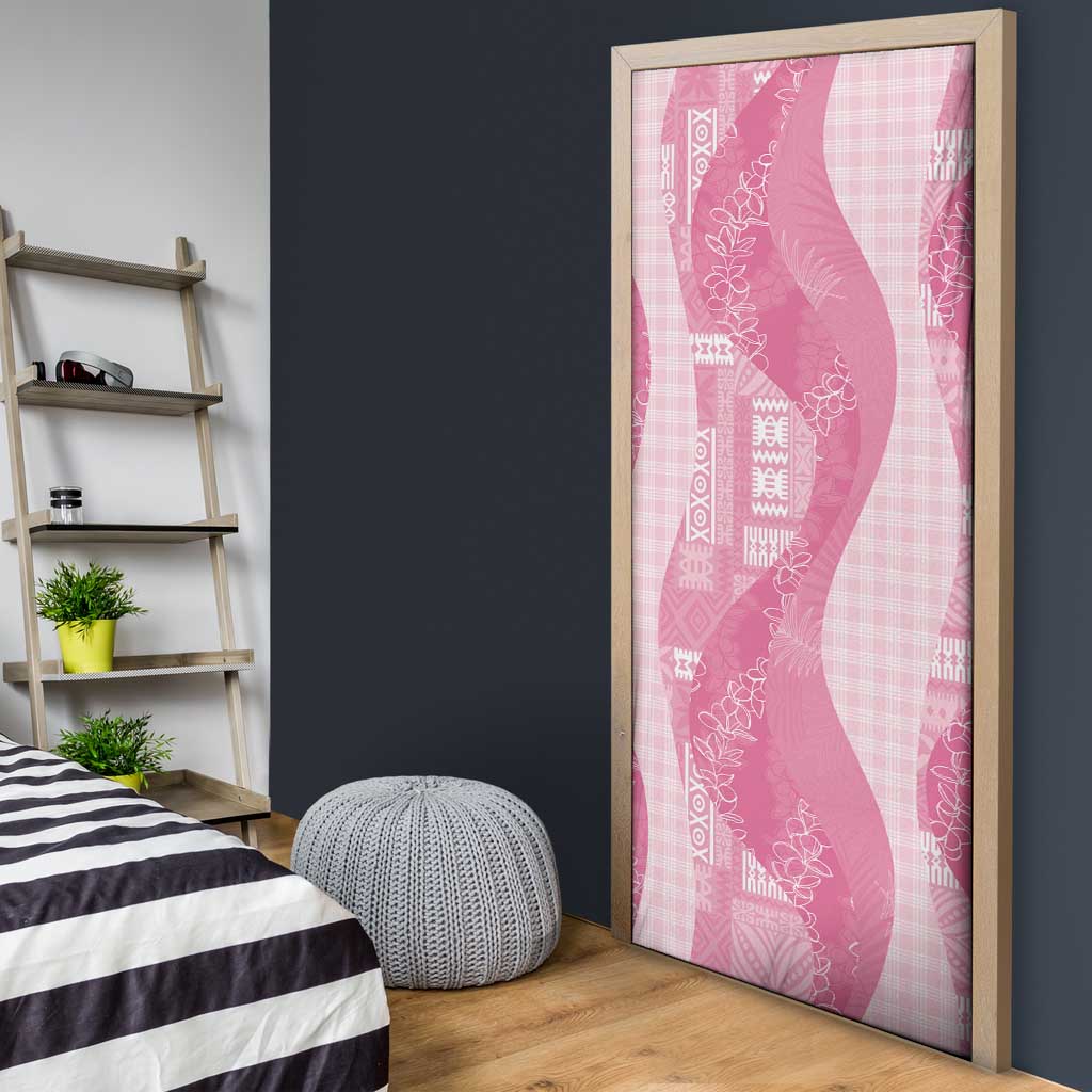 Polynesian Tribal Pattern Patchwork Picturesque Door Cover Rose Pink LT7 - Polynesian Pride