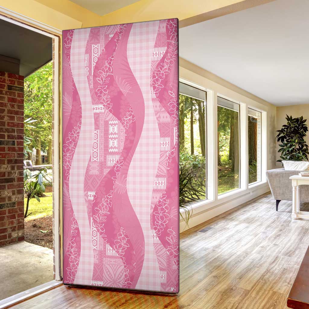 Polynesian Tribal Pattern Patchwork Picturesque Door Cover Rose Pink LT7 - Polynesian Pride
