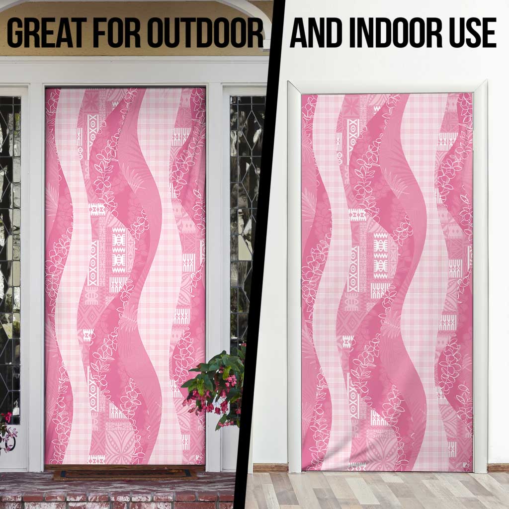 Polynesian Tribal Pattern Patchwork Picturesque Door Cover Rose Pink LT7 - Polynesian Pride