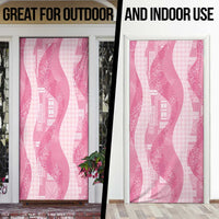 Polynesian Tribal Pattern Patchwork Picturesque Door Cover Rose Pink LT7 - Polynesian Pride