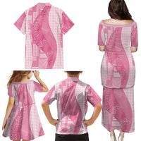 Polynesian Tribal Pattern Patchwork Picturesque Family Matching Puletasi and Hawaiian Shirt Rose Pink LT7 - Polynesian Pride