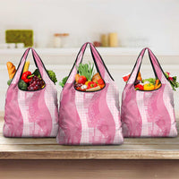 Polynesian Tribal Pattern Patchwork Picturesque Grocery Bag Rose Pink LT7 3-pack One Size Rose Pink - Polynesian Pride