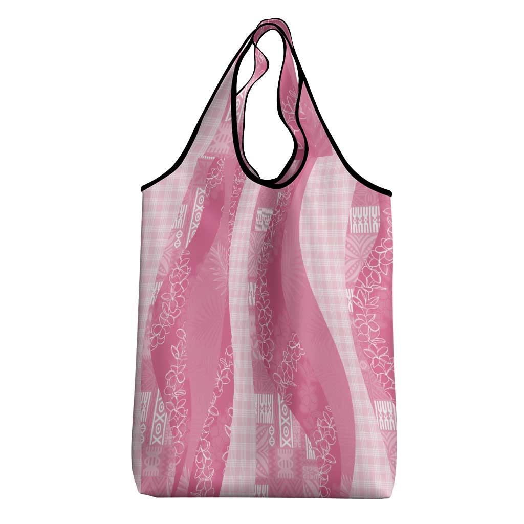Polynesian Tribal Pattern Patchwork Picturesque Grocery Bag Rose Pink LT7 - Polynesian Pride