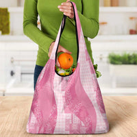 Polynesian Tribal Pattern Patchwork Picturesque Grocery Bag Rose Pink LT7 - Polynesian Pride