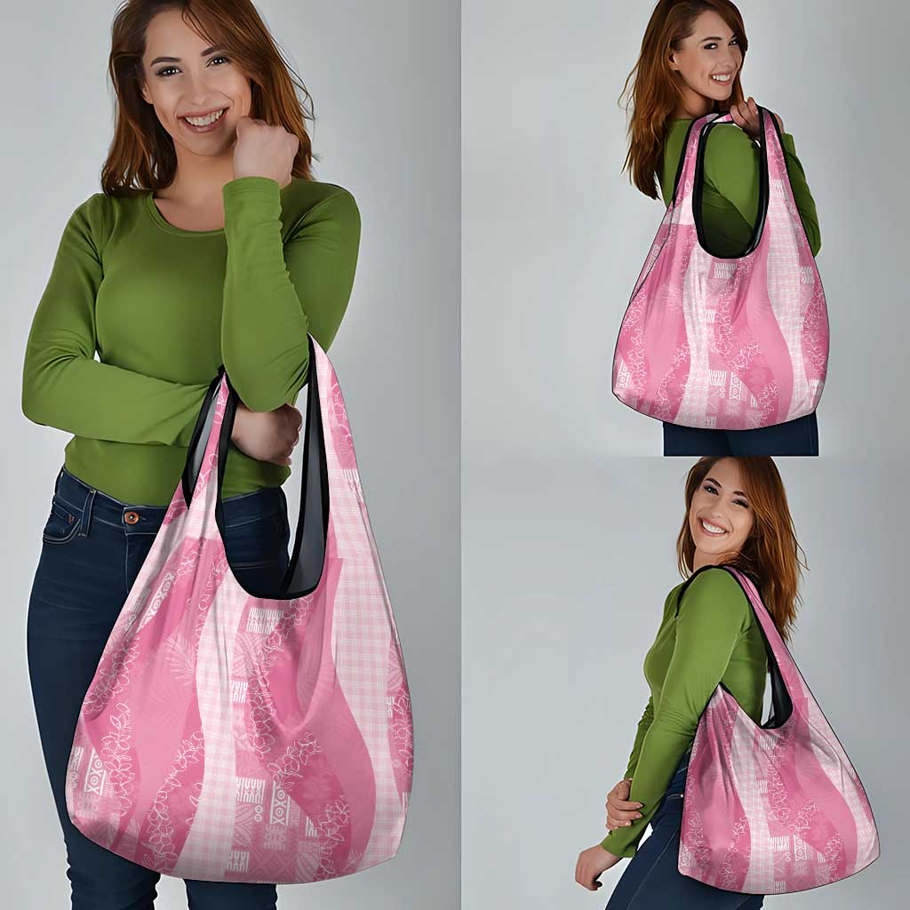 Polynesian Tribal Pattern Patchwork Picturesque Grocery Bag Rose Pink LT7 - Polynesian Pride