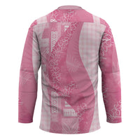 Polynesian Tribal Pattern Patchwork Picturesque Hockey Jersey Rose Pink LT7 - Polynesian Pride