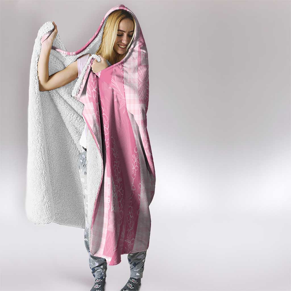 Polynesian Tribal Pattern Patchwork Picturesque Hooded Blanket Rose Pink LT7 - Polynesian Pride