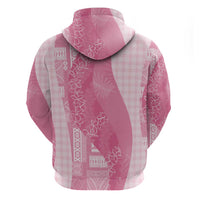 Polynesian Tribal Pattern Patchwork Picturesque Hoodie Rose Pink LT7 - Polynesian Pride