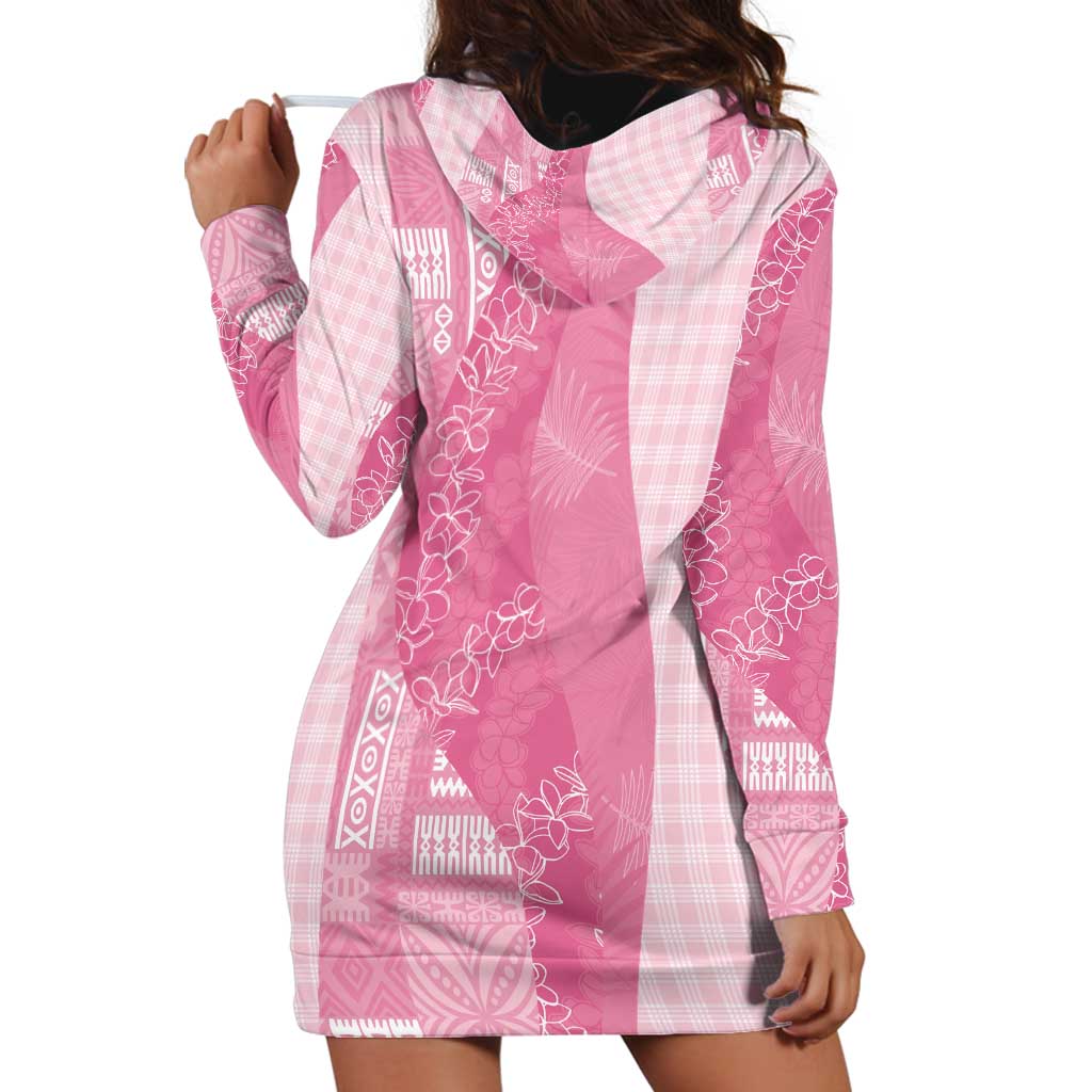 Polynesian Tribal Pattern Patchwork Picturesque Hoodie Dress Rose Pink LT7 - Polynesian Pride