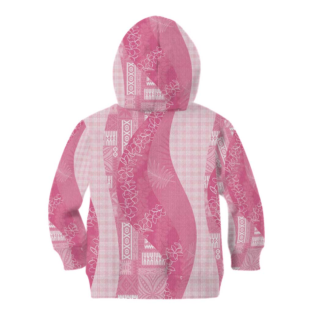 Polynesian Tribal Pattern Patchwork Picturesque Kid Hoodie Rose Pink LT7 - Polynesian Pride