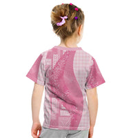 Polynesian Tribal Pattern Patchwork Picturesque Kid T Shirt Rose Pink LT7 - Polynesian Pride