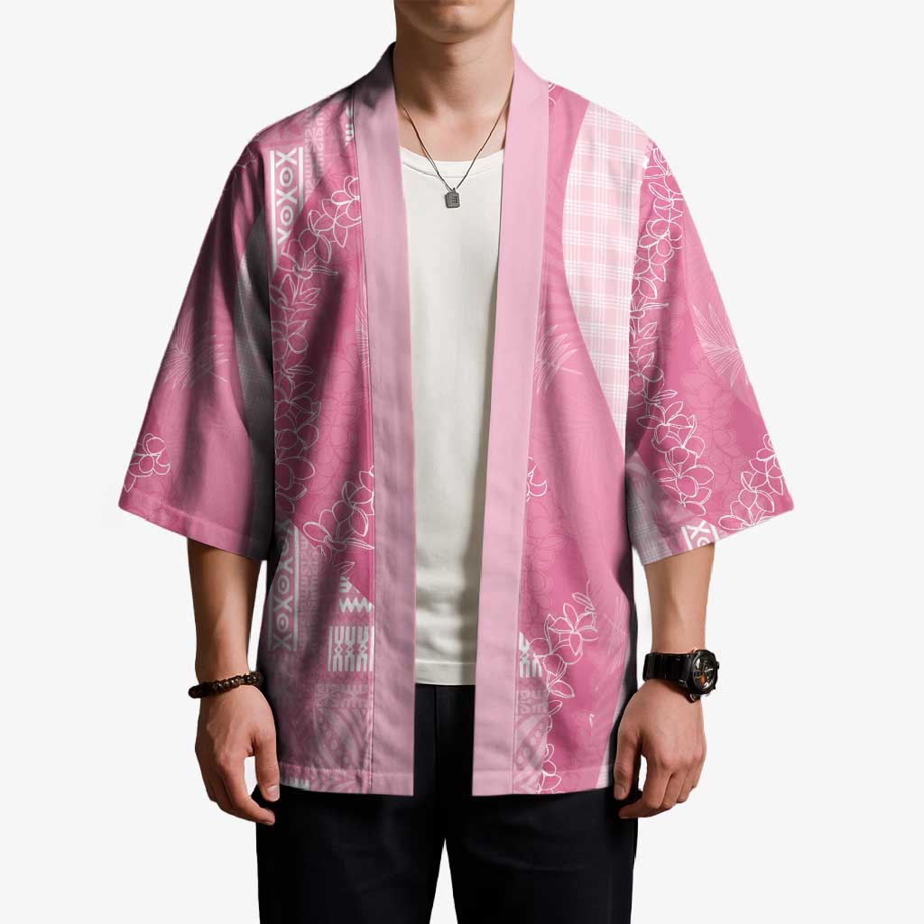 Polynesian Tribal Pattern Patchwork Picturesque Kimono Rose Pink LT7 - Polynesian Pride