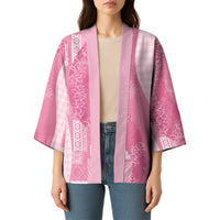 Polynesian Tribal Pattern Patchwork Picturesque Kimono Rose Pink LT7 - Polynesian Pride