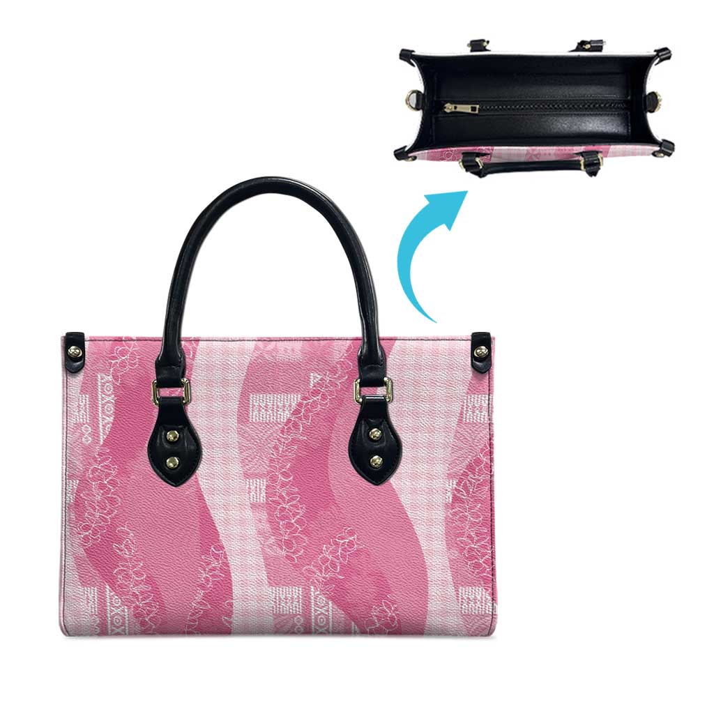 Polynesian Tribal Pattern Patchwork Picturesque Leather Bag Rose Pink LT7 - Polynesian Pride
