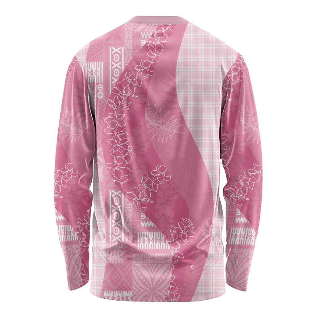 Polynesian Tribal Pattern Patchwork Picturesque Long Sleeve Shirt Rose Pink LT7 - Polynesian Pride