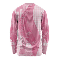 Polynesian Tribal Pattern Patchwork Picturesque Long Sleeve Shirt Rose Pink LT7 - Polynesian Pride