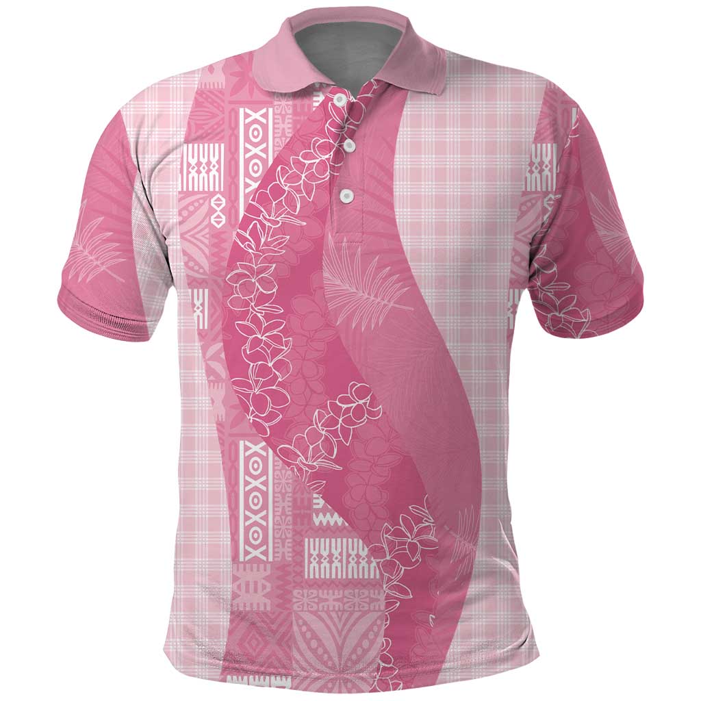 Polynesian Tribal Pattern Patchwork Picturesque Polo Shirt Rose Pink LT7 Rose Pink - Polynesian Pride