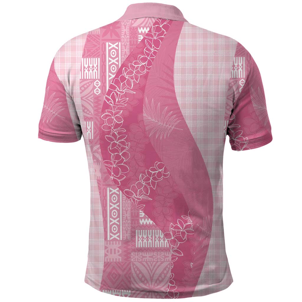 Polynesian Tribal Pattern Patchwork Picturesque Polo Shirt Rose Pink LT7 - Polynesian Pride