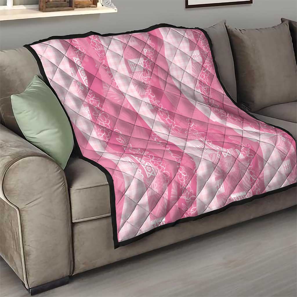 Polynesian Tribal Pattern Patchwork Picturesque Quilt Rose Pink LT7 - Polynesian Pride