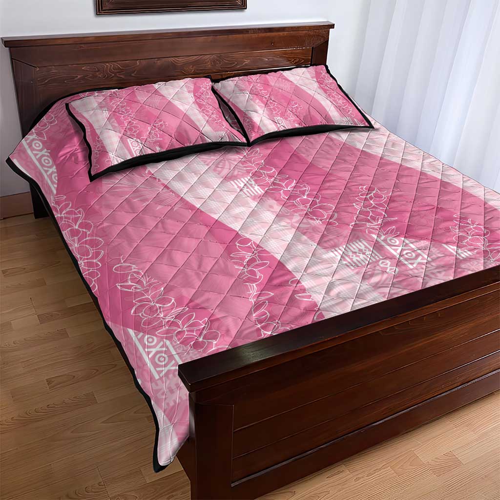 Polynesian Tribal Pattern Patchwork Picturesque Quilt Bed Set Rose Pink LT7 - Polynesian Pride