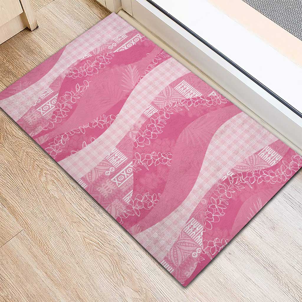 Polynesian Tribal Pattern Patchwork Picturesque Rubber Doormat Rose Pink LT7 - Polynesian Pride