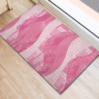 Polynesian Tribal Pattern Patchwork Picturesque Rubber Doormat Rose Pink LT7 - Polynesian Pride